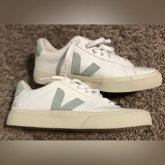 VEJA CAMPO CHROMEFREE LEATHER WHITE MATCHA sneakers - Picture 4 of 16